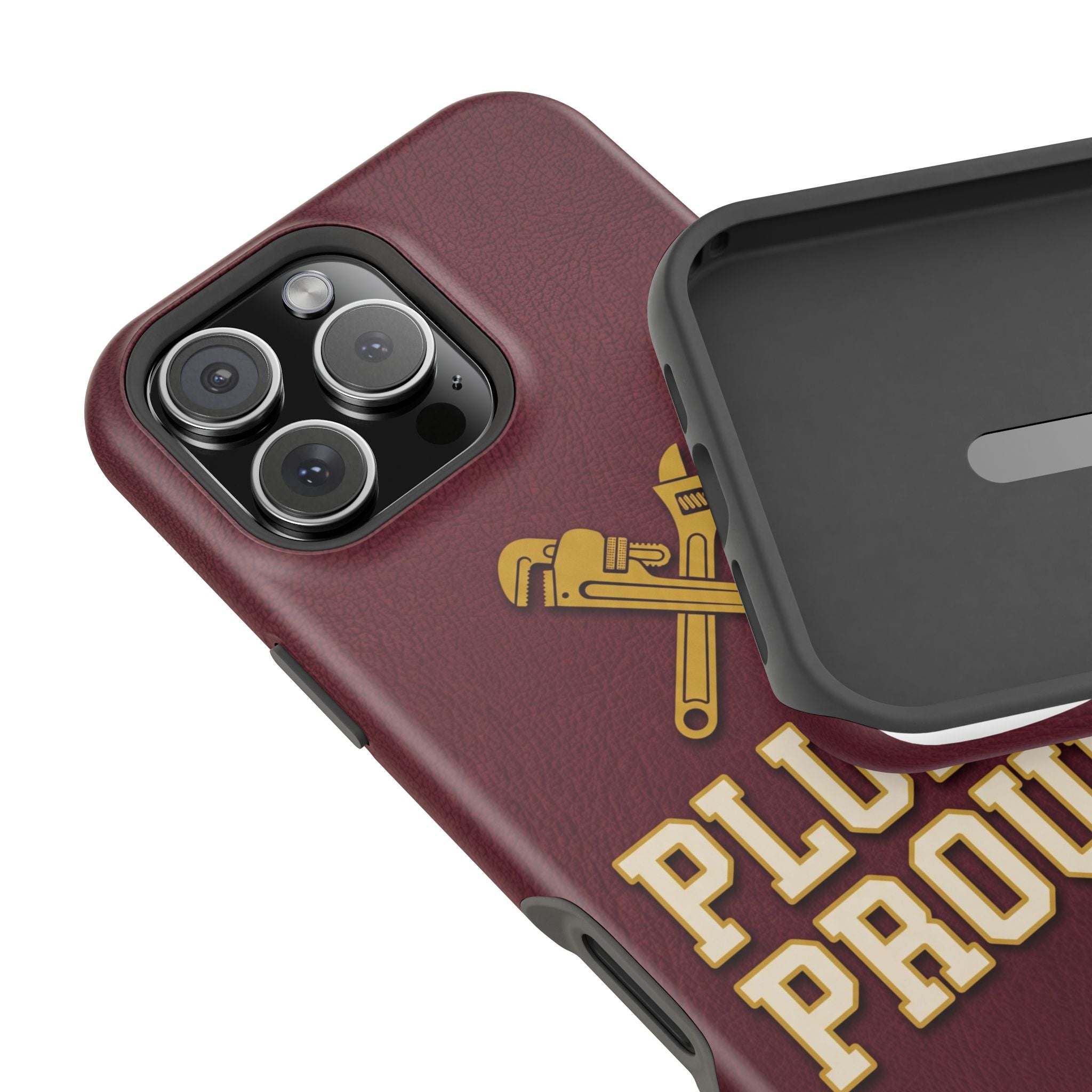 Plumb. Proud. Phone Case — Crossed Wrenches Wireless Charging Cover
