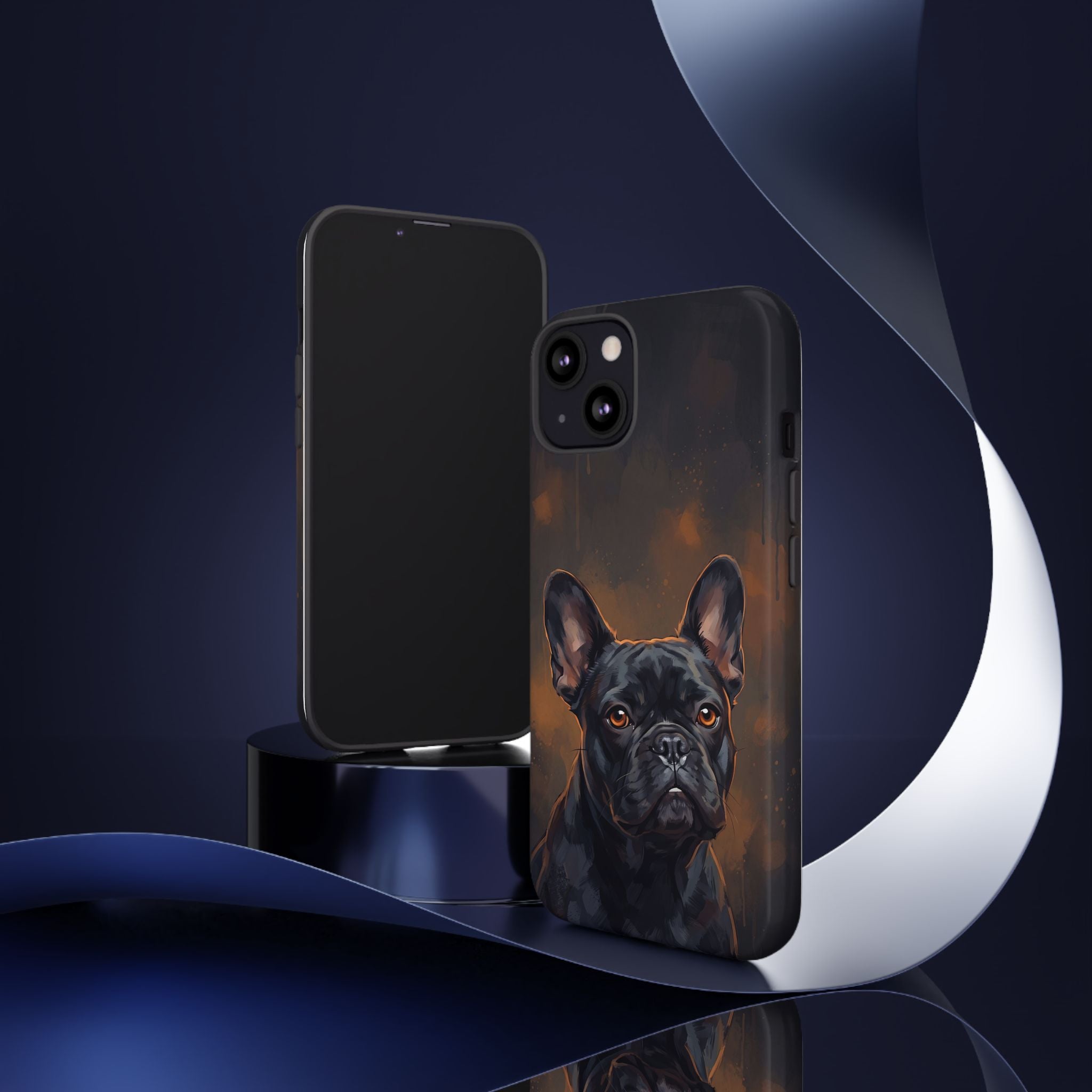 Moody French Bulldog Portrait Phone Case | Dramatic Studio Photography Style | iPhone & Samsung