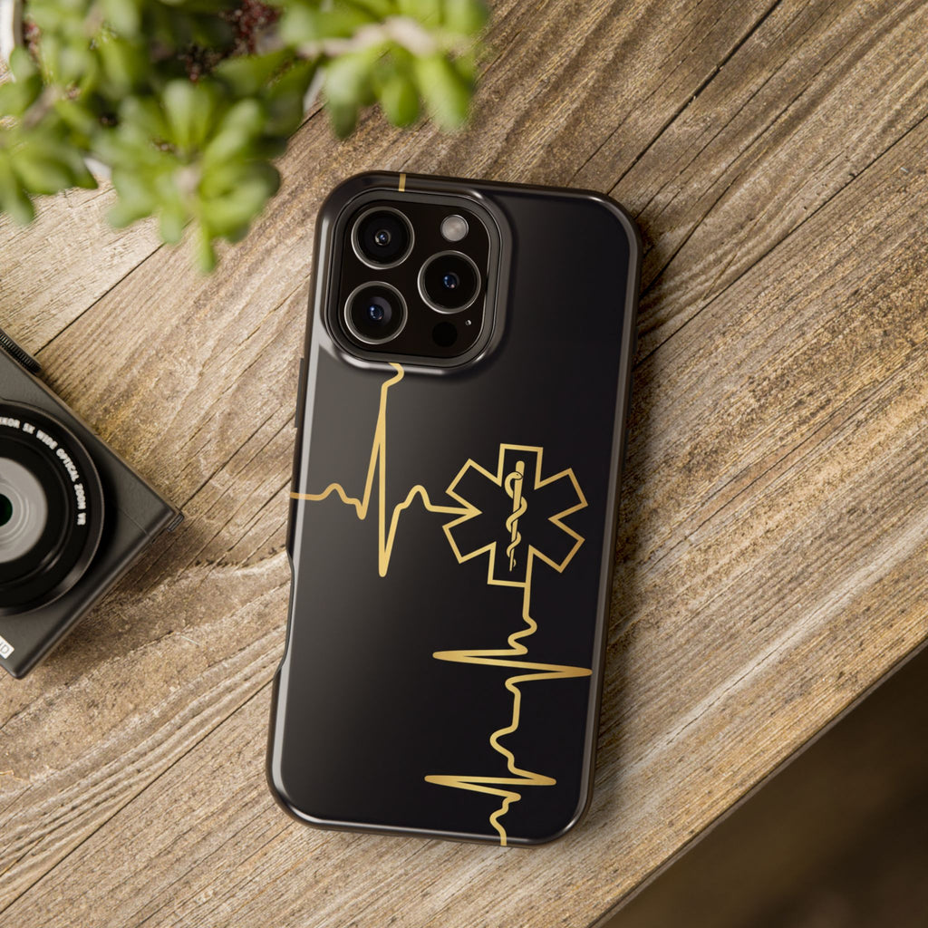 Paramedic/EMT Heartbeat Line Phone Case — Magnetic Wireless Charging Cover