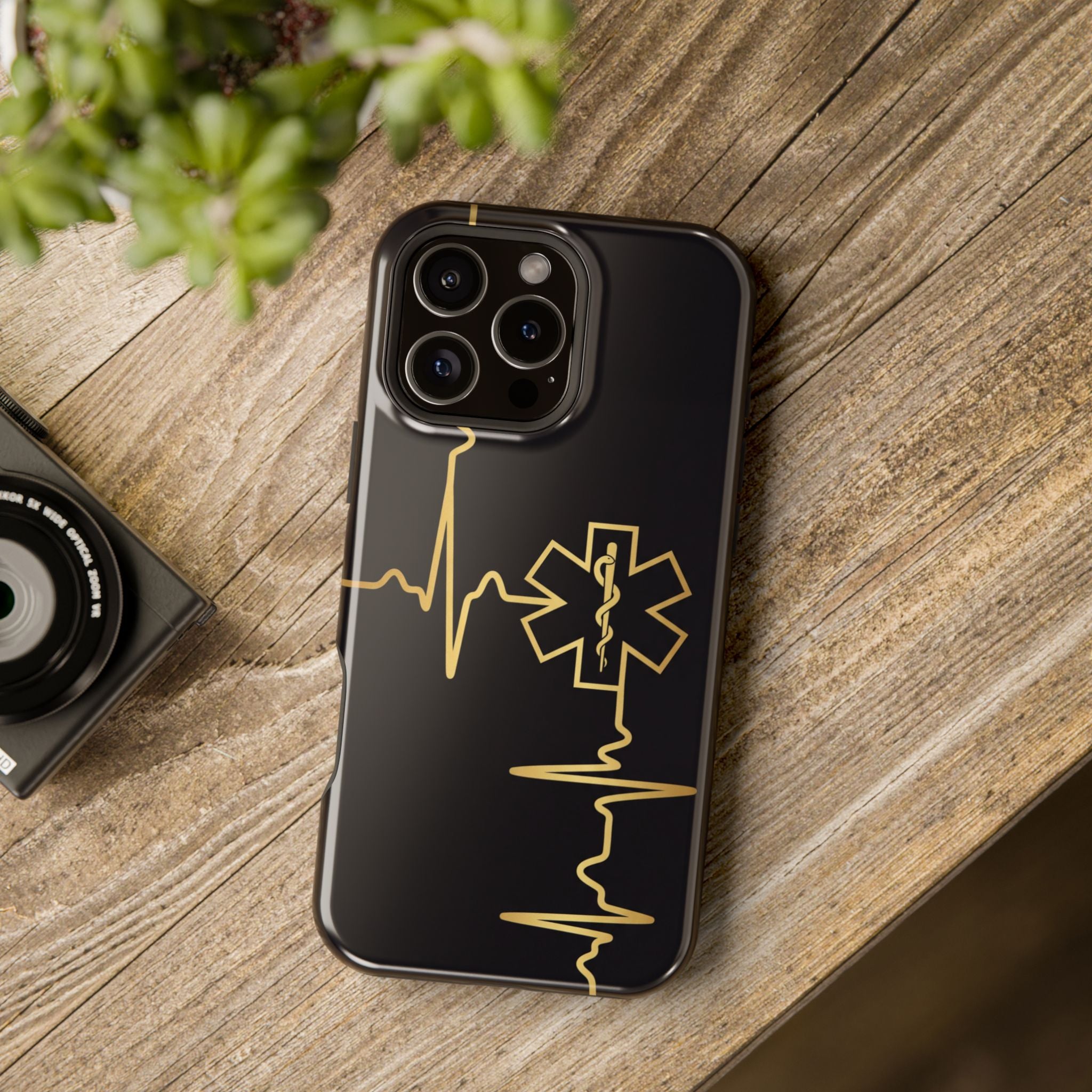 Paramedic/EMT Heartbeat Line Phone Case — Magnetic Wireless Charging Cover