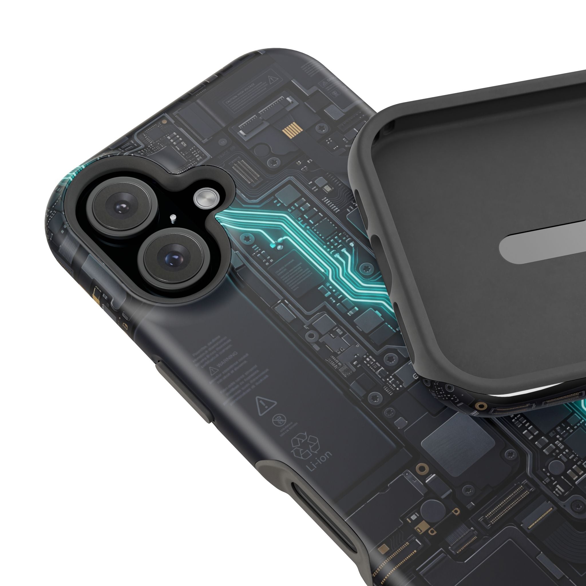 Cyan Bolt Electrician Phone Case — Electric Circuit Wireless Charging Cover