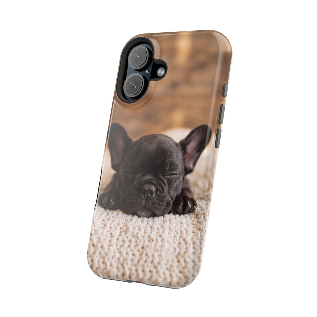 Sleepy French Bulldog Phone Case — Impact-Resistant Wireless Charging Cover