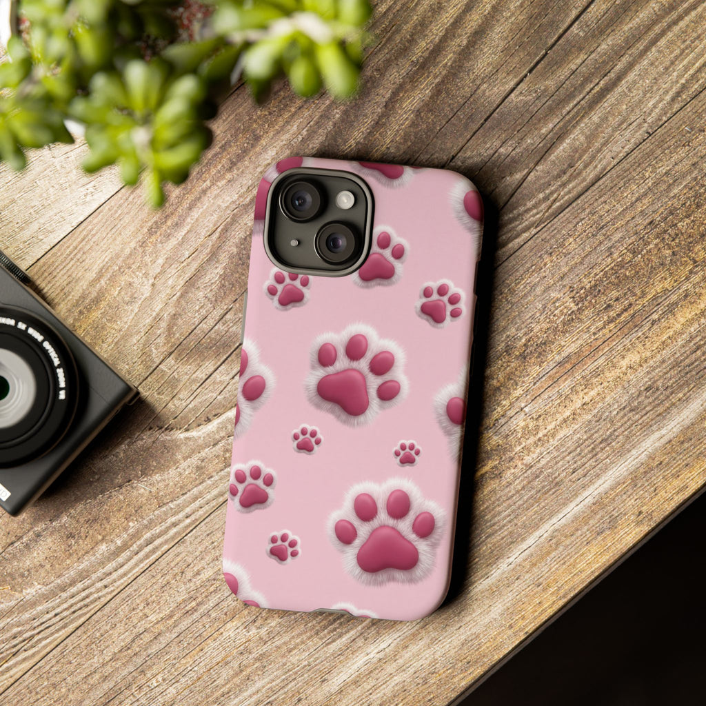 iphone & Samsung - Pink Paws Tough Phone Case — Cute Protective iPhone Cover