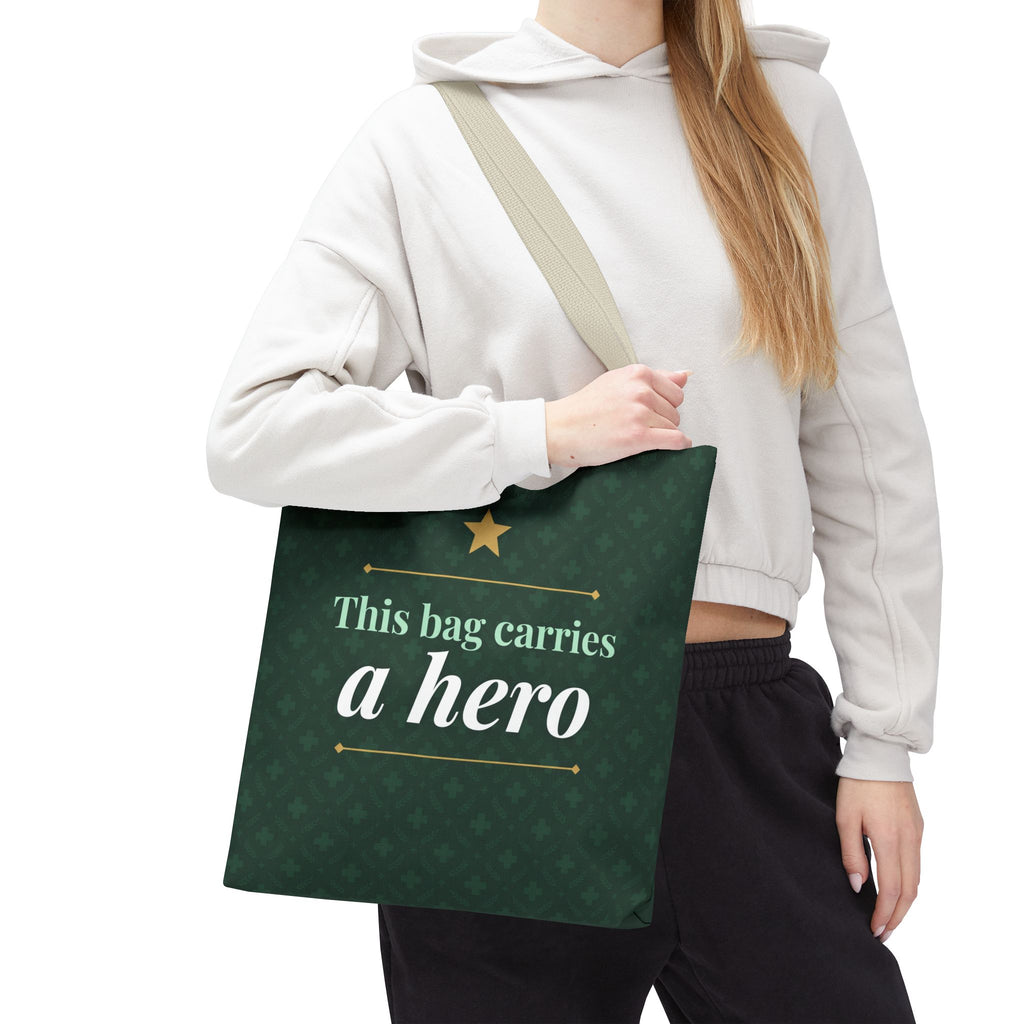 This Bag Carries a Hero Tote | Nurse Gift Tote Bag | Essential Worker Appreciation Gift | Premium Polyester Carry-All