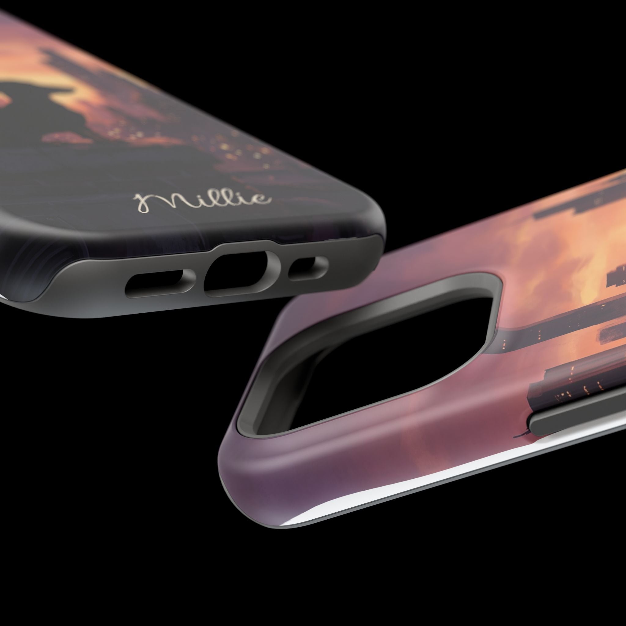 Personalized Dachshund City Skyline Phone Case — Wireless Charging Cover