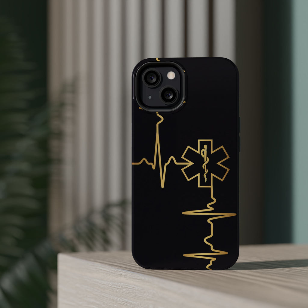 Paramedic/EMT Heartbeat Line Phone Case — Magnetic Wireless Charging Cover