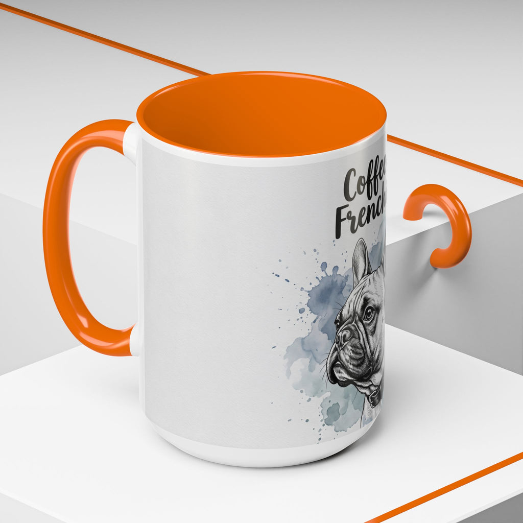 Coffee & Frenchies Mug | French Bulldog Lover Gift | Watercolor Dog Mug