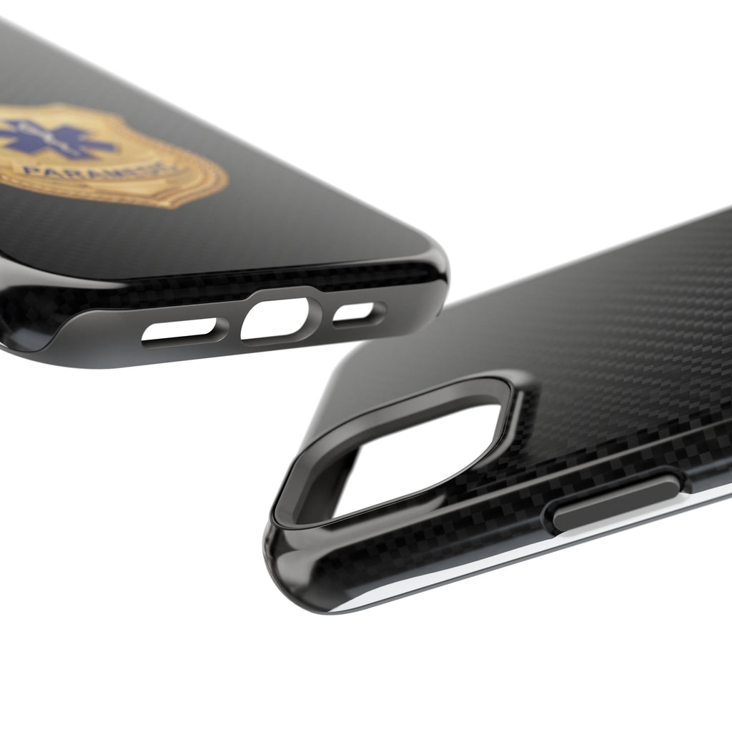 Gold Paramedic Badge Black Phone Case — Magnetic Wireless Charging Cover