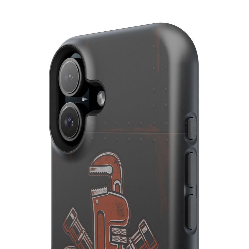 Tough By Trade Phone Case — Crossed Wrenches Wireless Charging Cover