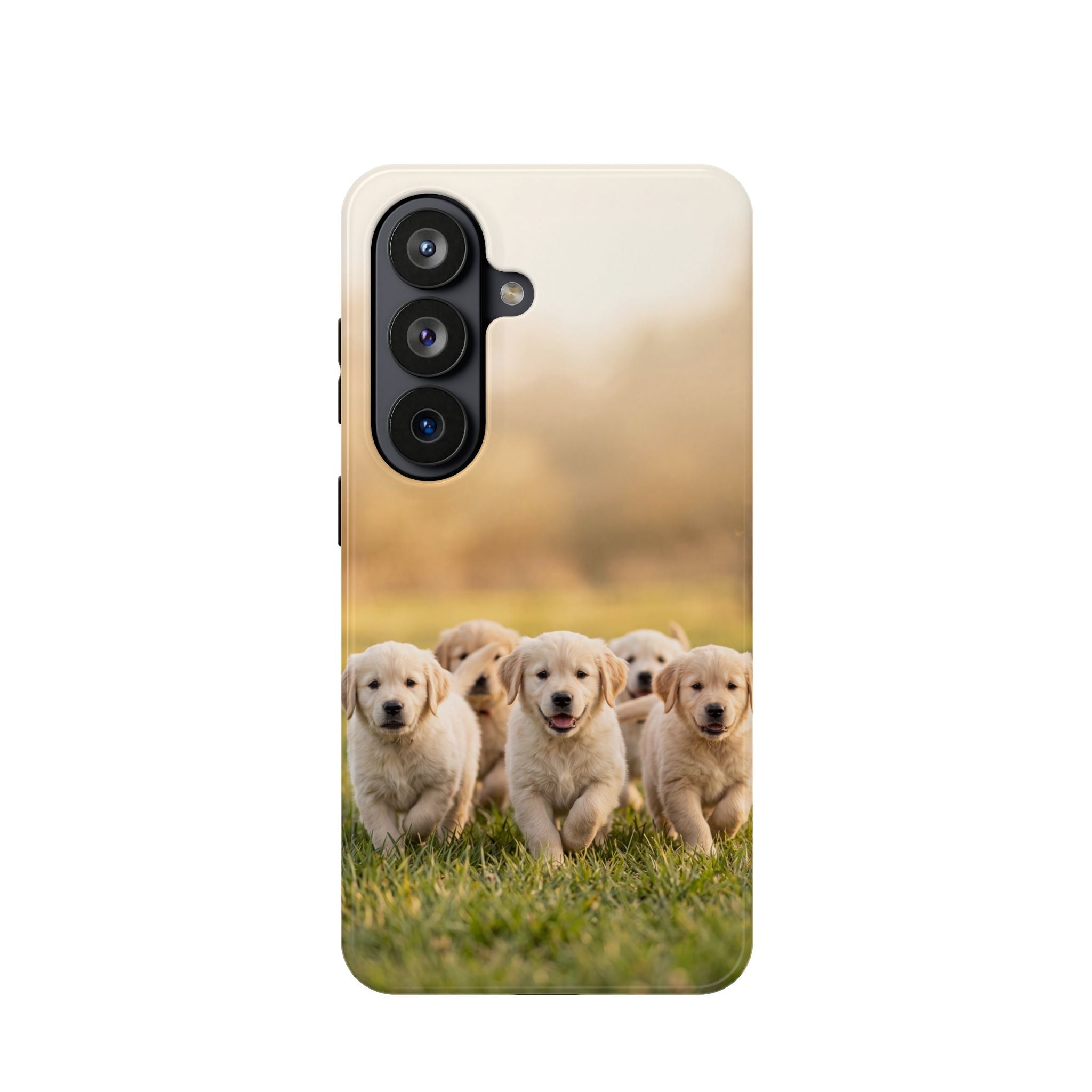 Golden Retriever Puppies Phone Case — Impact-Resistant Wireless Charging Cover