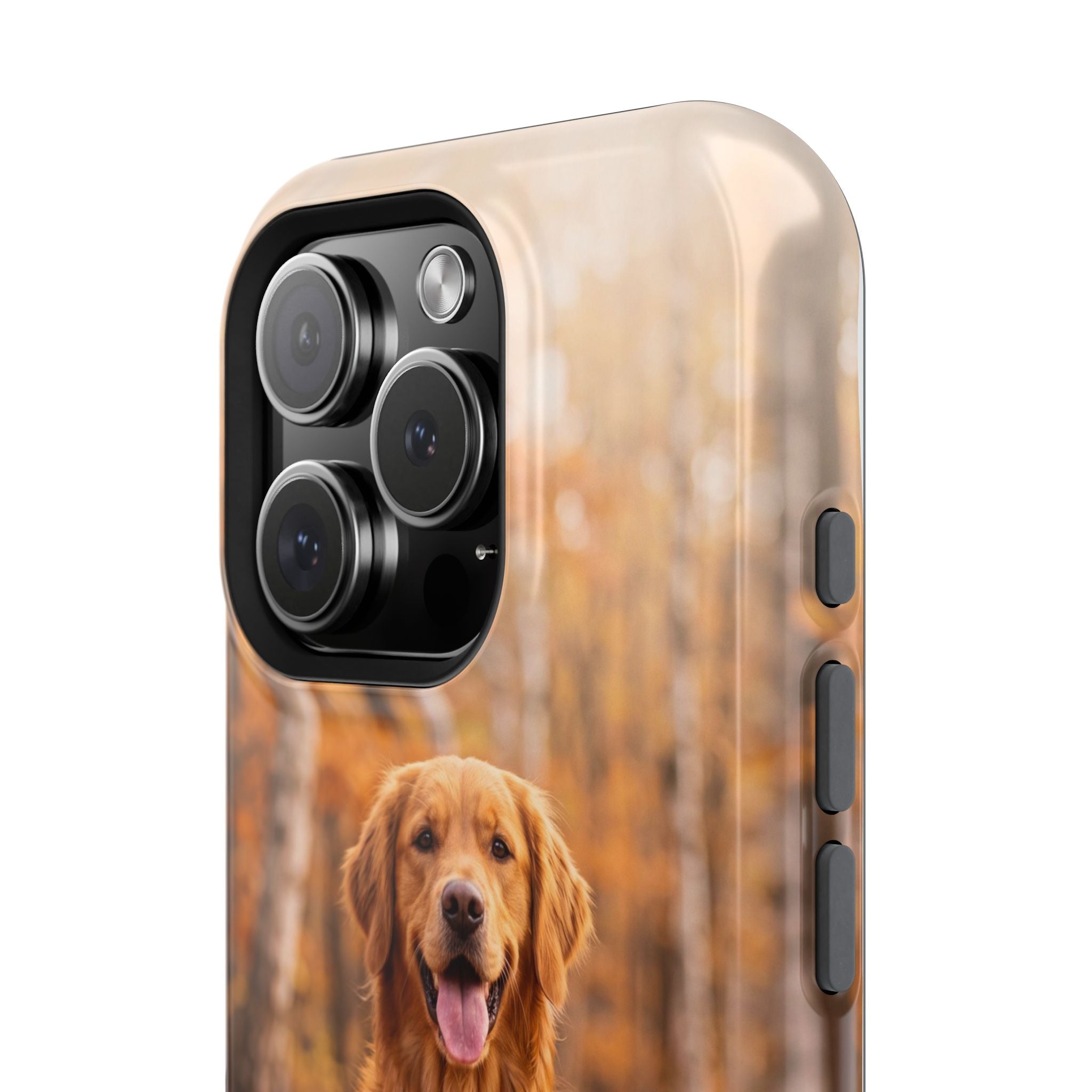 Autumn Golden Retriever Phone Case — Impact-Resistant Wireless Charging Cover
