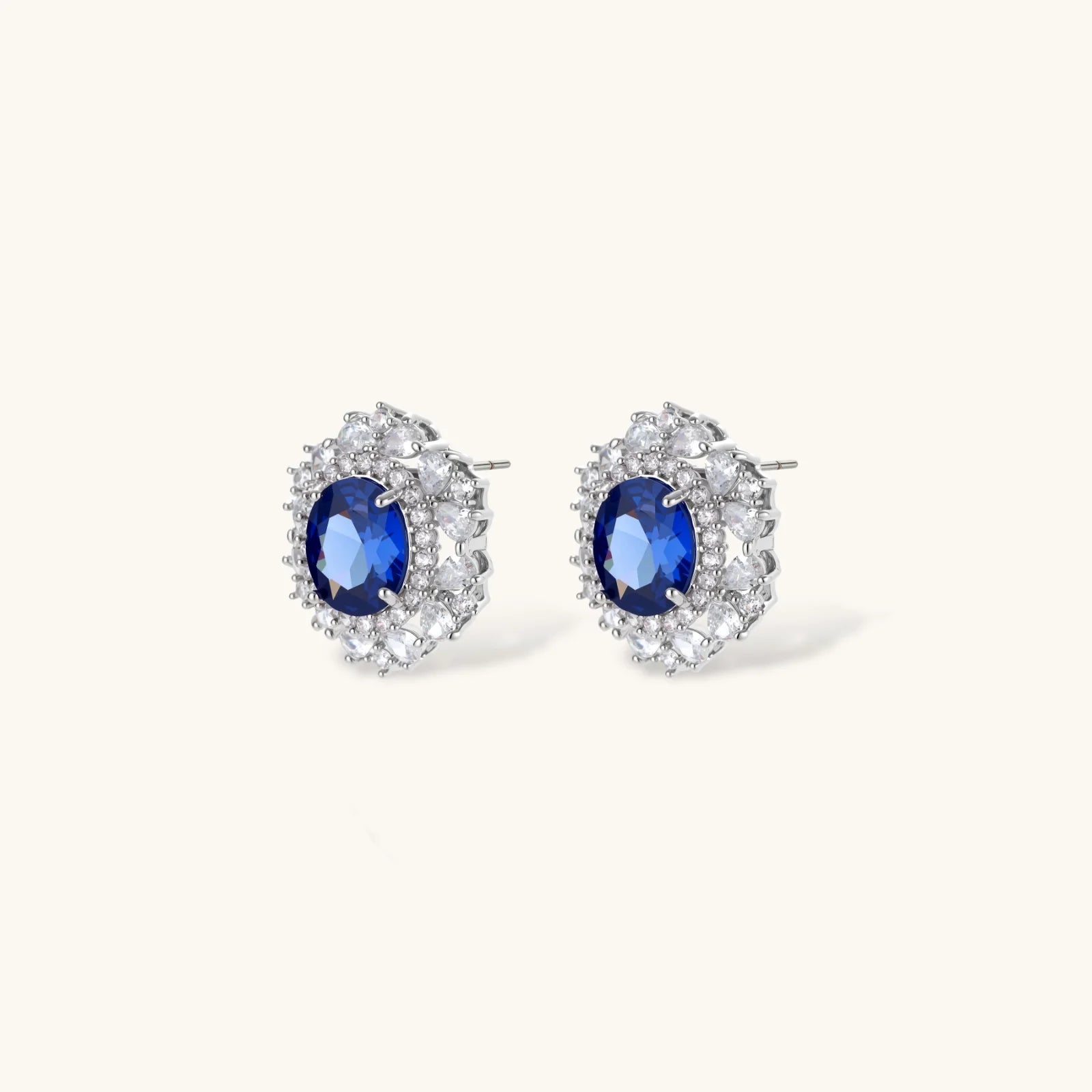 Royal Sapphire Halo Jewelry Set