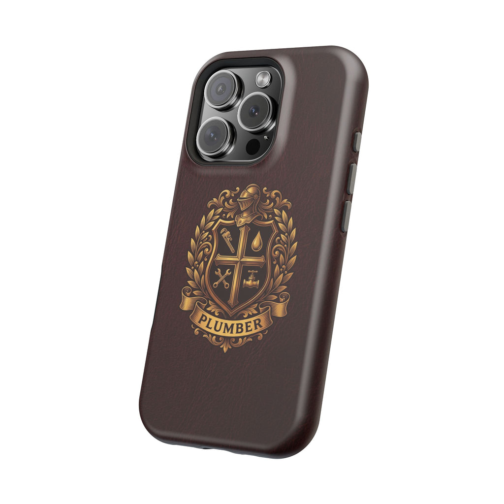 Plumber Crest Phone Case — Heraldic Shield Design Wireless Charging Cover