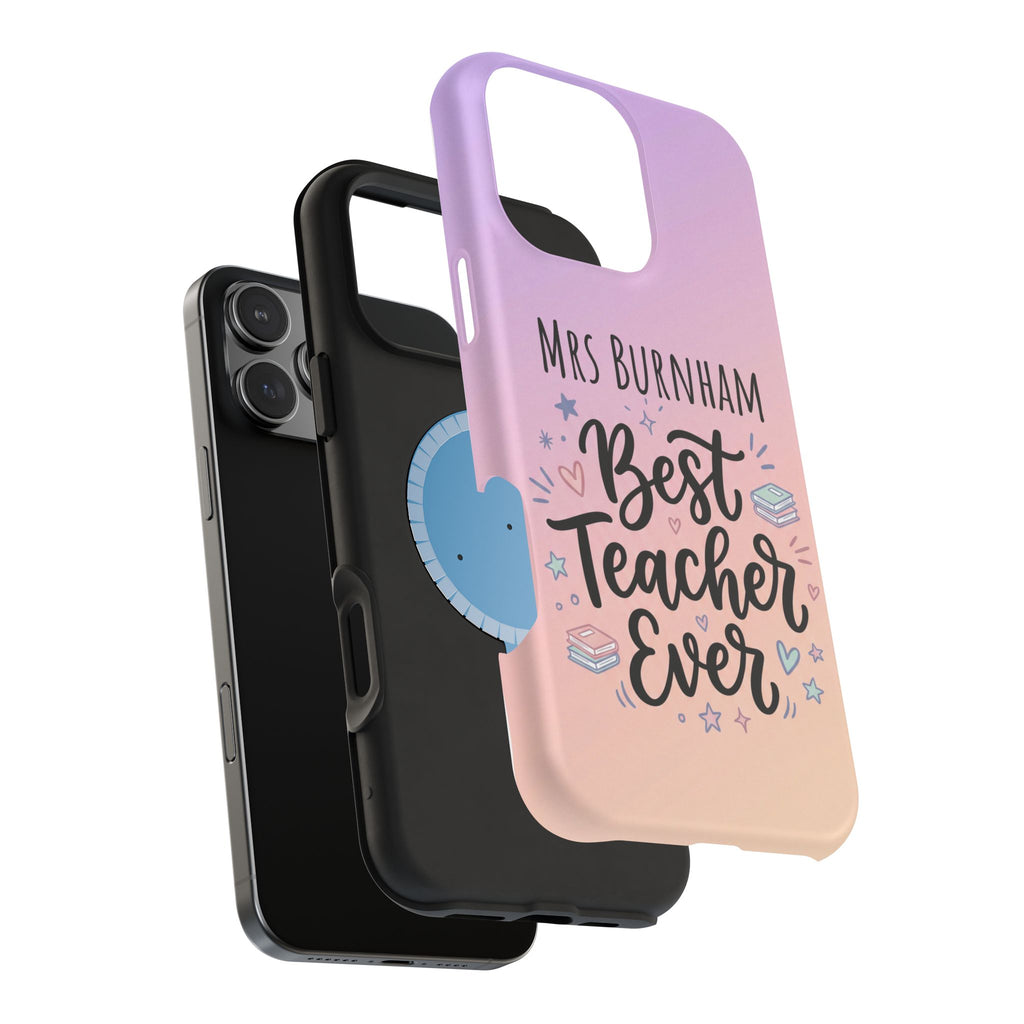 Best Teacher Ever Personalized Phone Case — Wireless Charging Cover