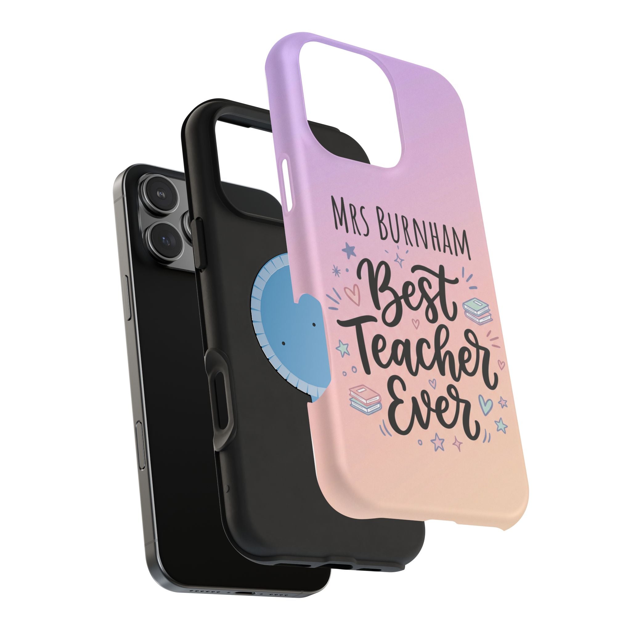 Best Teacher Ever Personalized Phone Case — Wireless Charging Cover