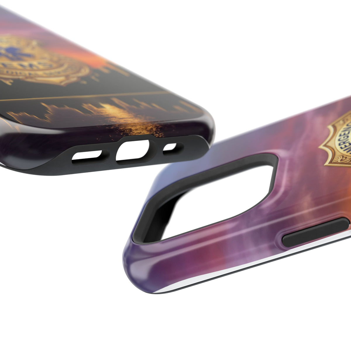 EMS Badge Sunset Skyline Phone Case — Magnetic Wireless Charging Cover