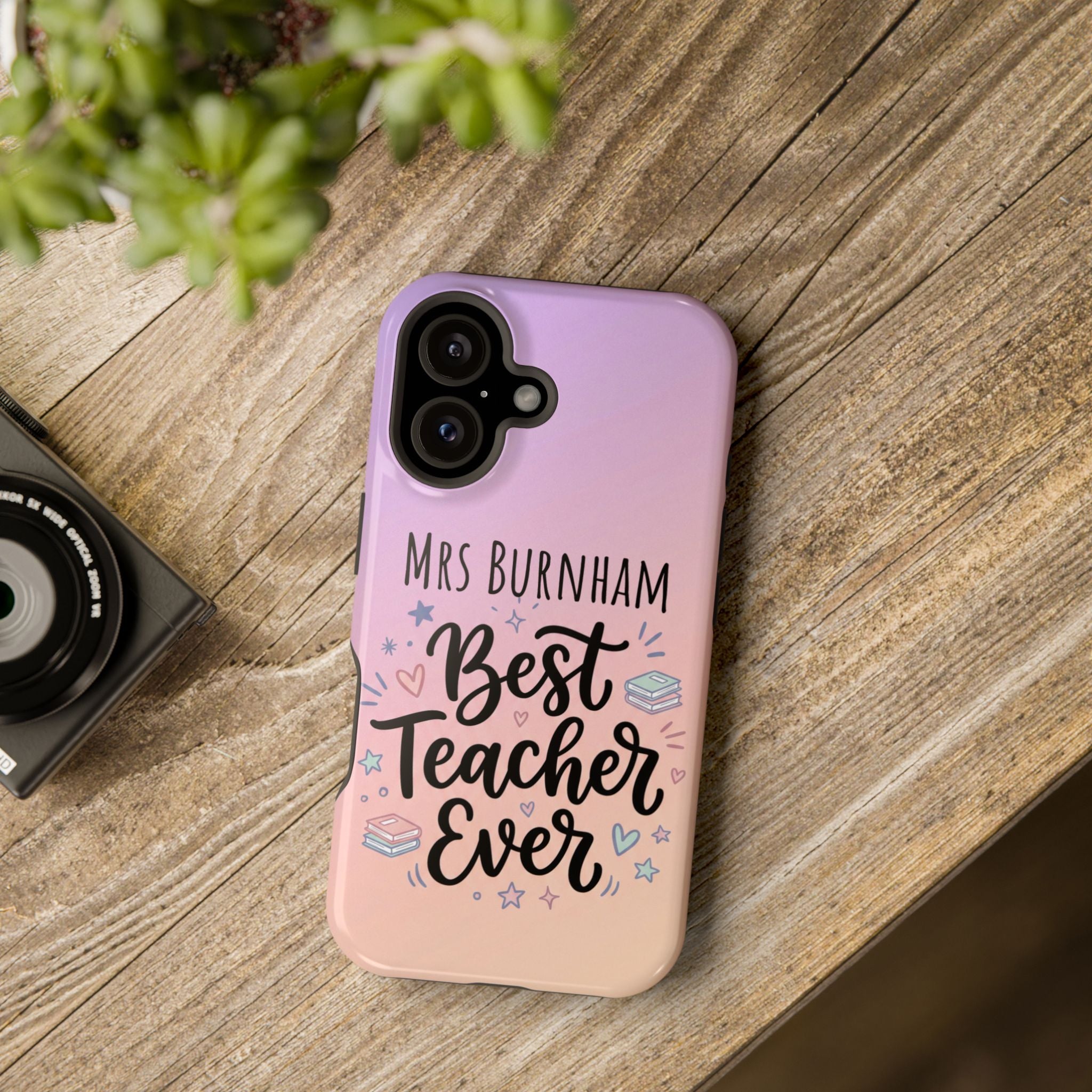 Best Teacher Ever Personalized Phone Case — Wireless Charging Cover