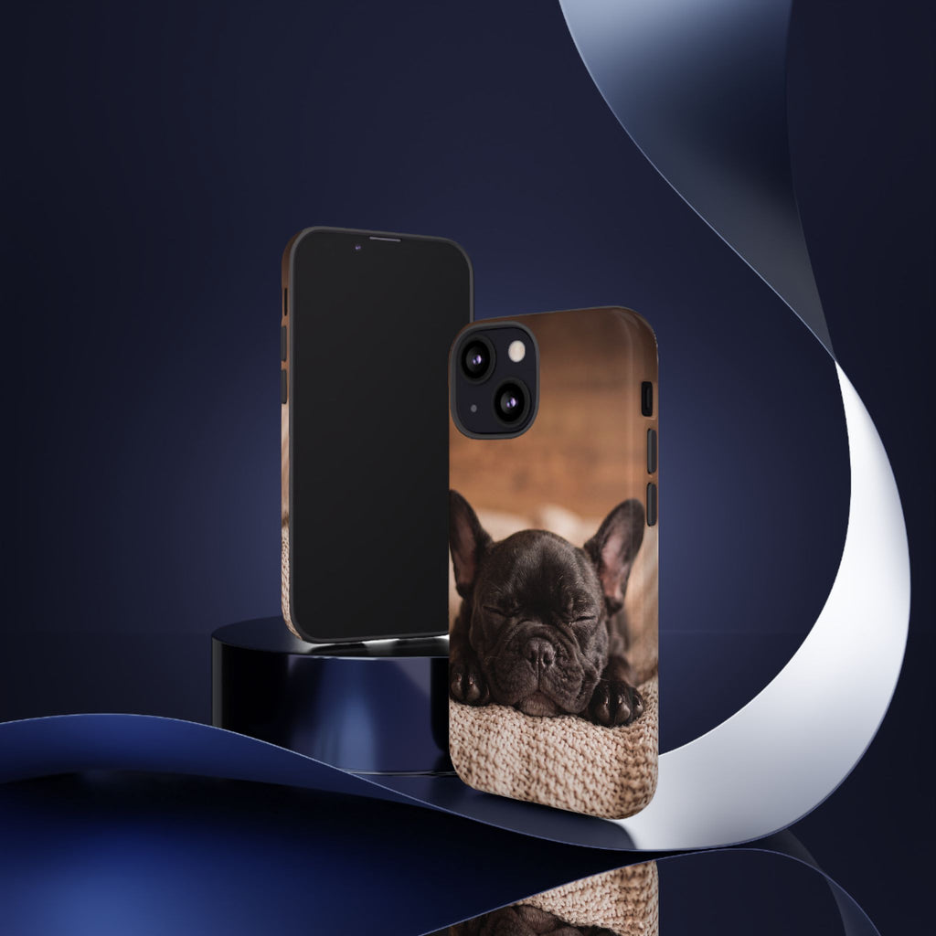 Sleeping French Bulldog Phone Case | Cozy Frenchie Resting on Blanket | iPhone & Samsung