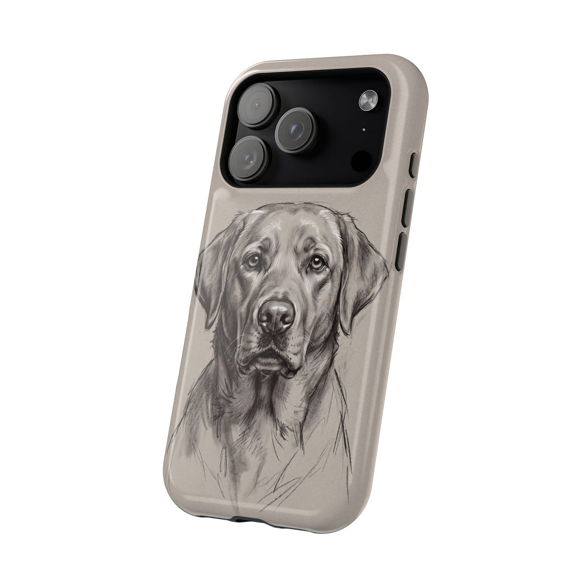 Charcoal Sketch Labrador Phone Case — Tough Magnetic Case with Wireless Charging
