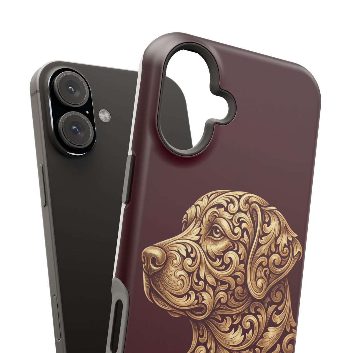 Personalized Gold Filigree Labrador Phone Case — Tough Magnetic Case with Wireless Charging