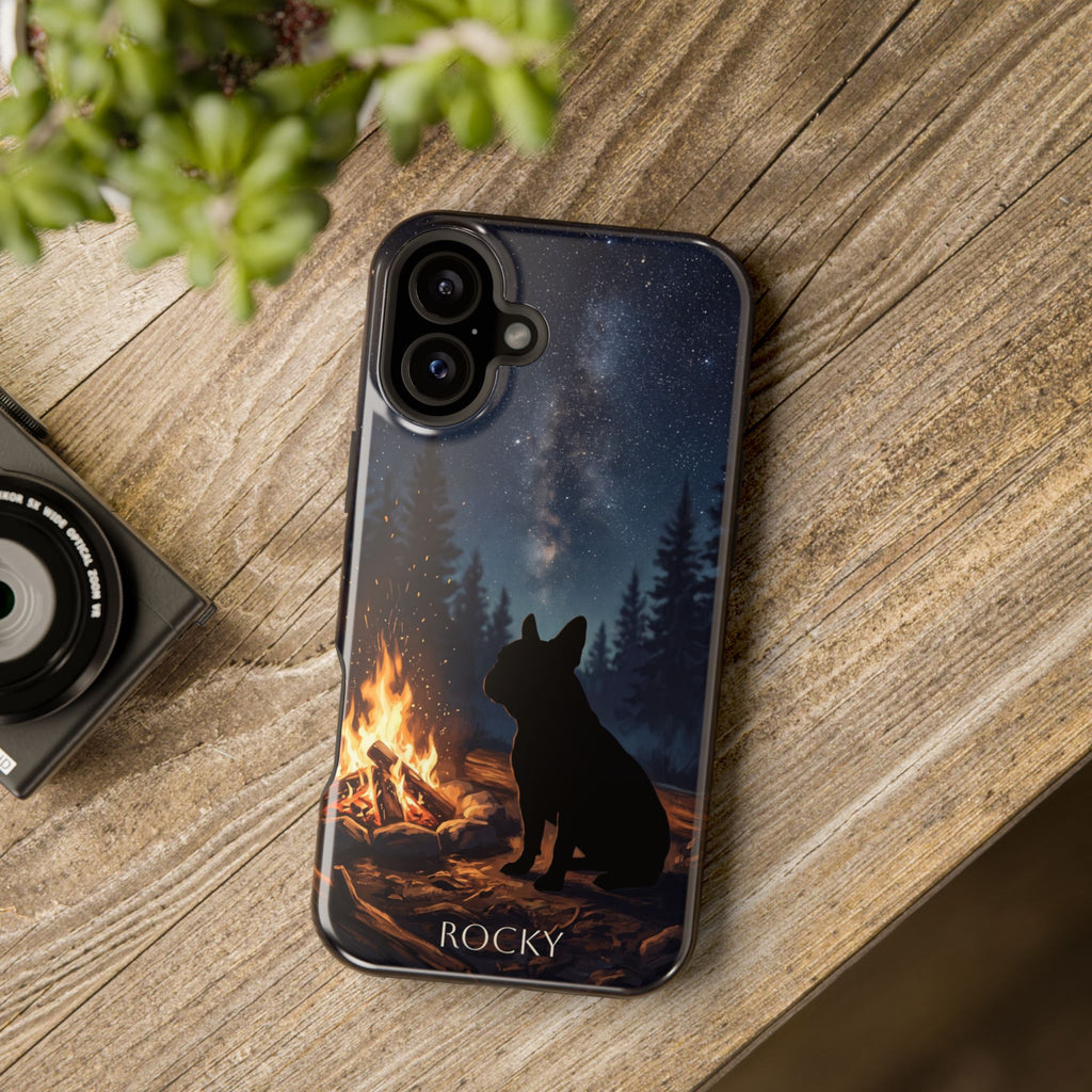 Personalized French Bulldog Campfire Phone Case — Wireless Charging Cover