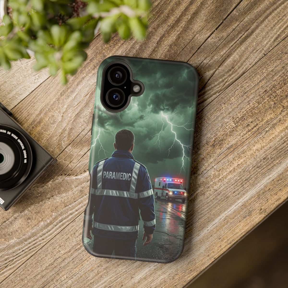 Paramedic Green Storm Phone Case — Magnetic Wireless Charging Cover