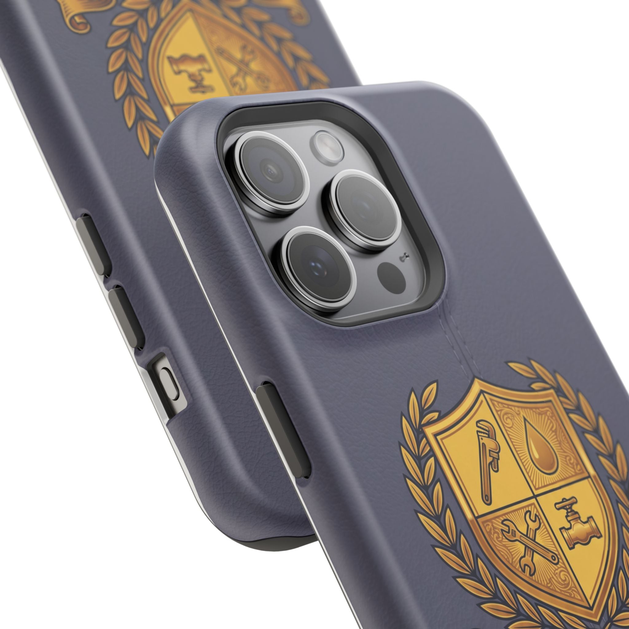 Master Plumber Crest Phone Case — Heraldic Shield Wireless Charging Cover