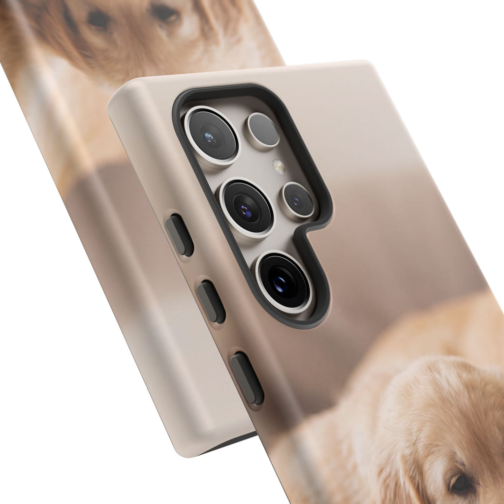 Sleepy Golden Retriever Puppy Phone Case | Cozy Cuddly Puppy Portrait | Samsung & iPhone