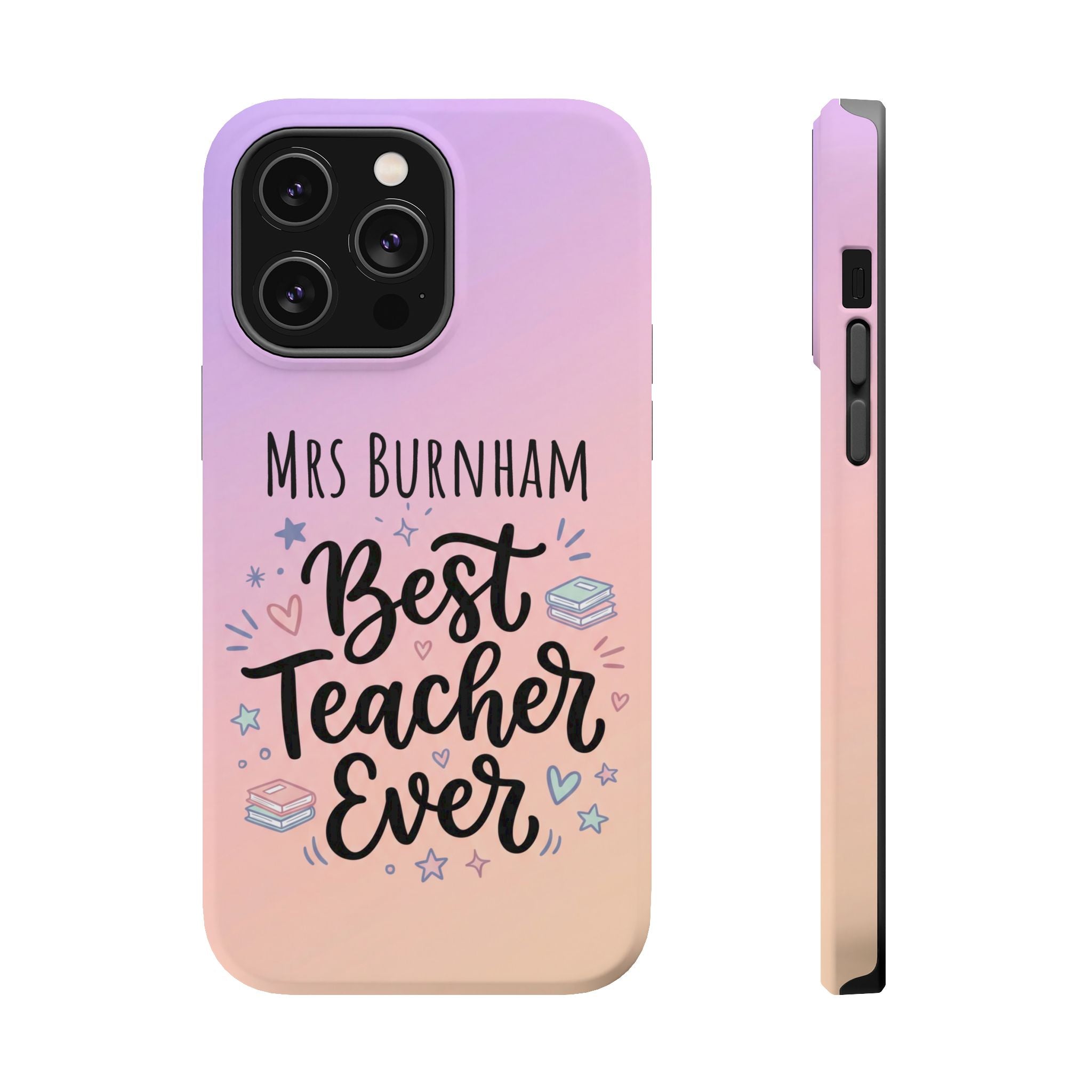 Best Teacher Ever Personalized Phone Case — Wireless Charging Cover