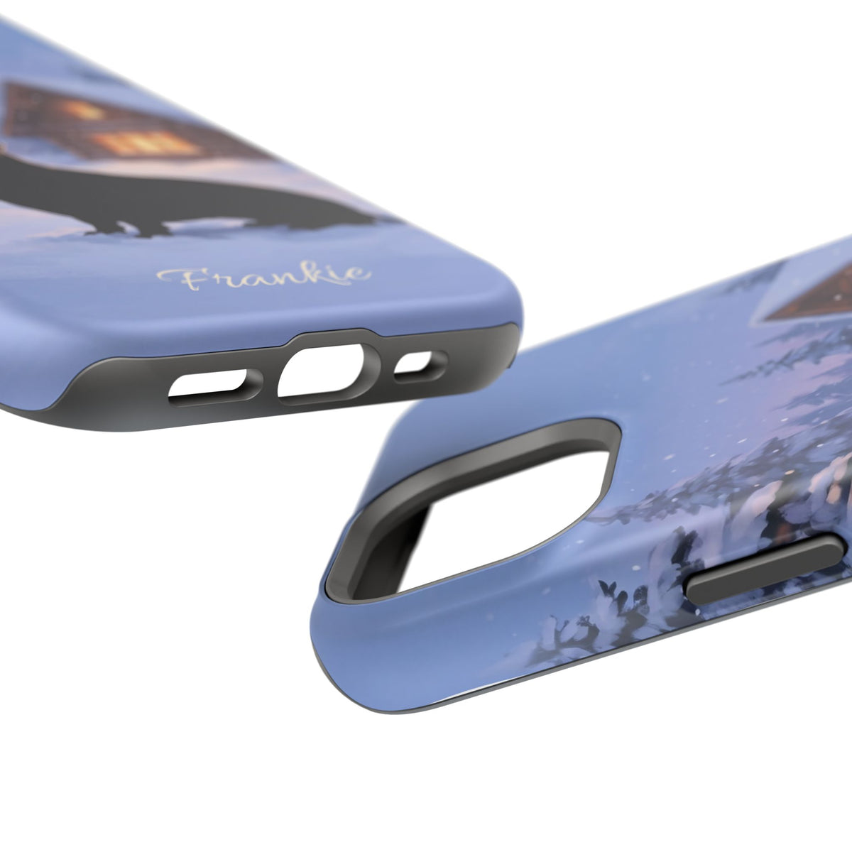 Personalized Dachshund Winter Cabin Phone Case — Wireless Charging Cover
