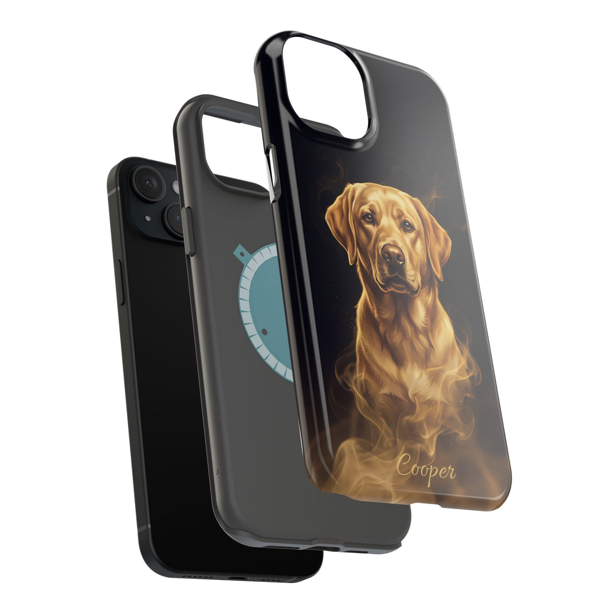 Personalized Gold Smoke Labrador Phone Case — Tough Magnetic Case with Wireless Charging