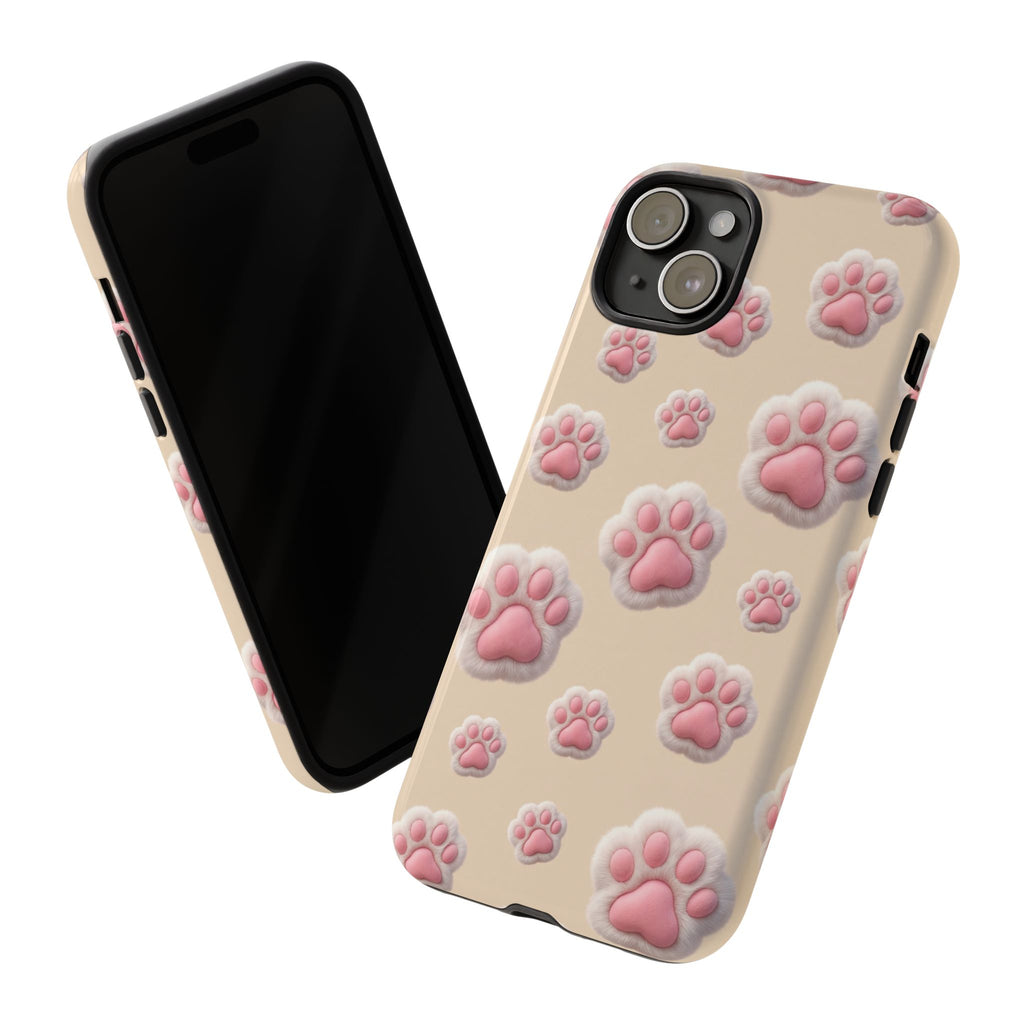 Golden Retriever Paw Print Phone Case | Cute Pink Paw Pattern for Dog Lovers | iPhone & Samsung