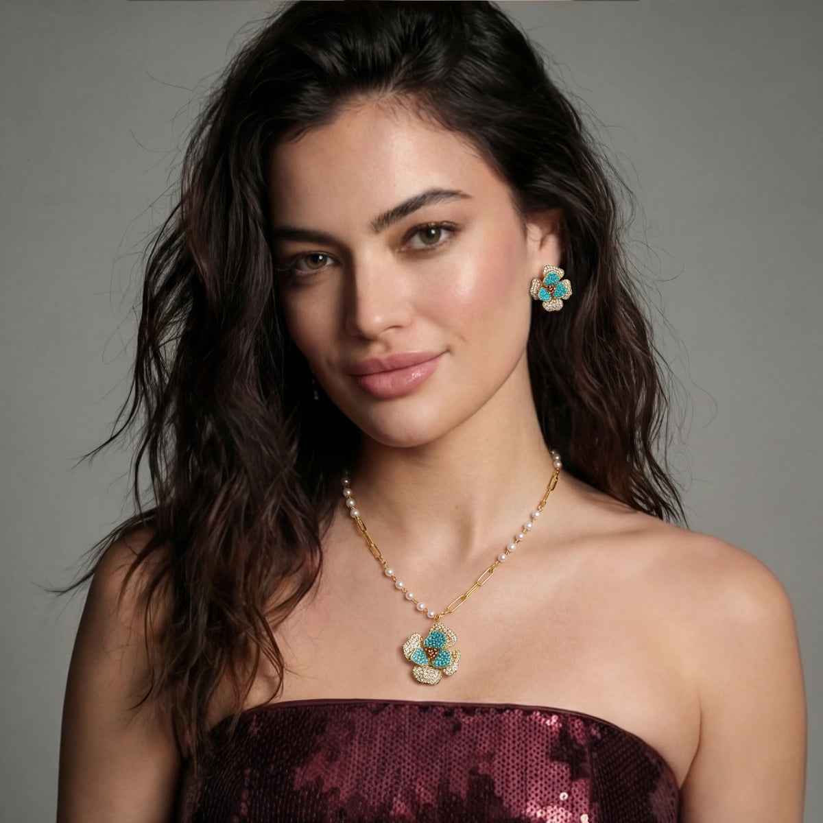 Blooming Sapphire Jewelry Set