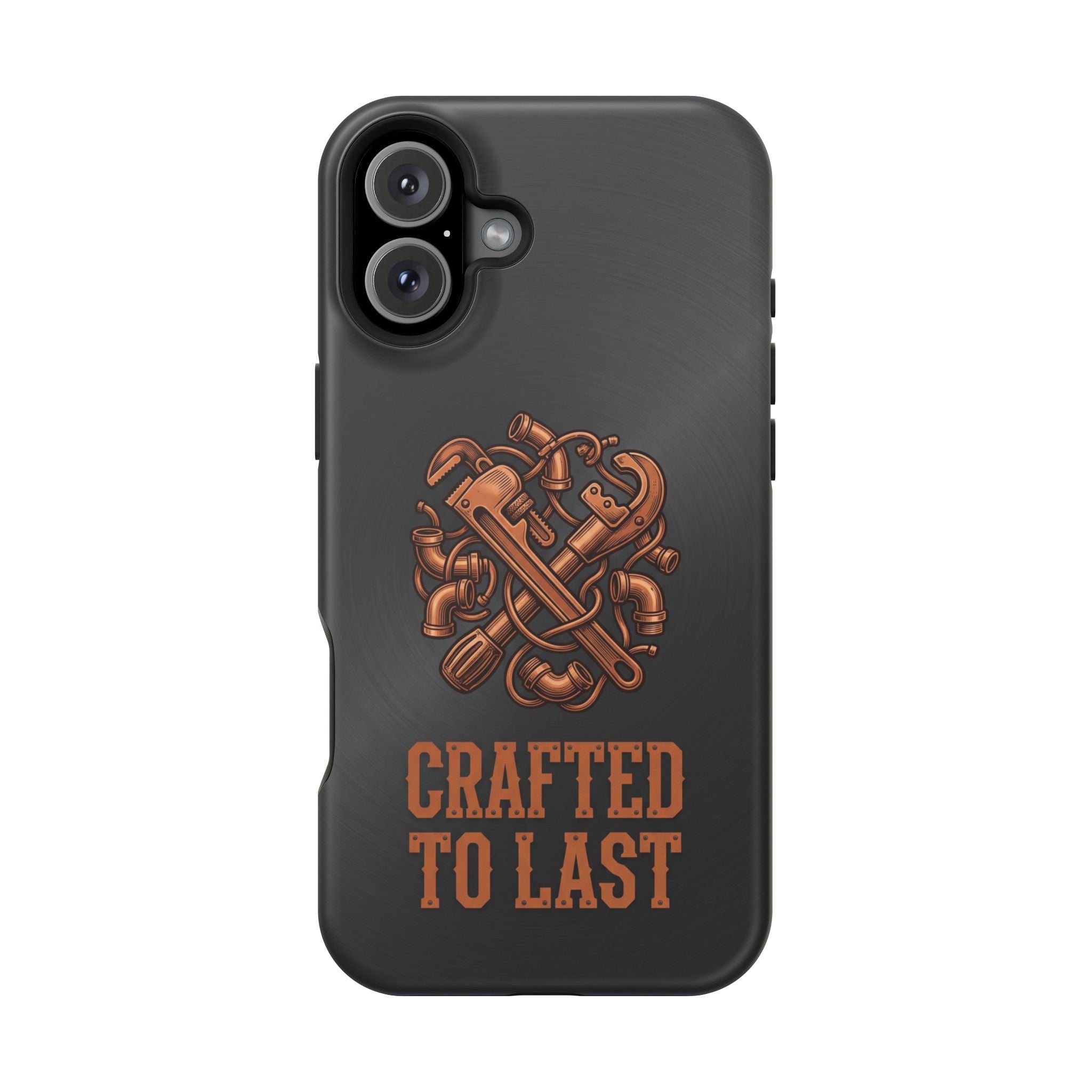 Crafted to Last Phone Case — Crossed Wrenches Wireless Charging Cover