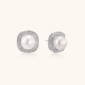 Halo Pearl Stud Earrings
