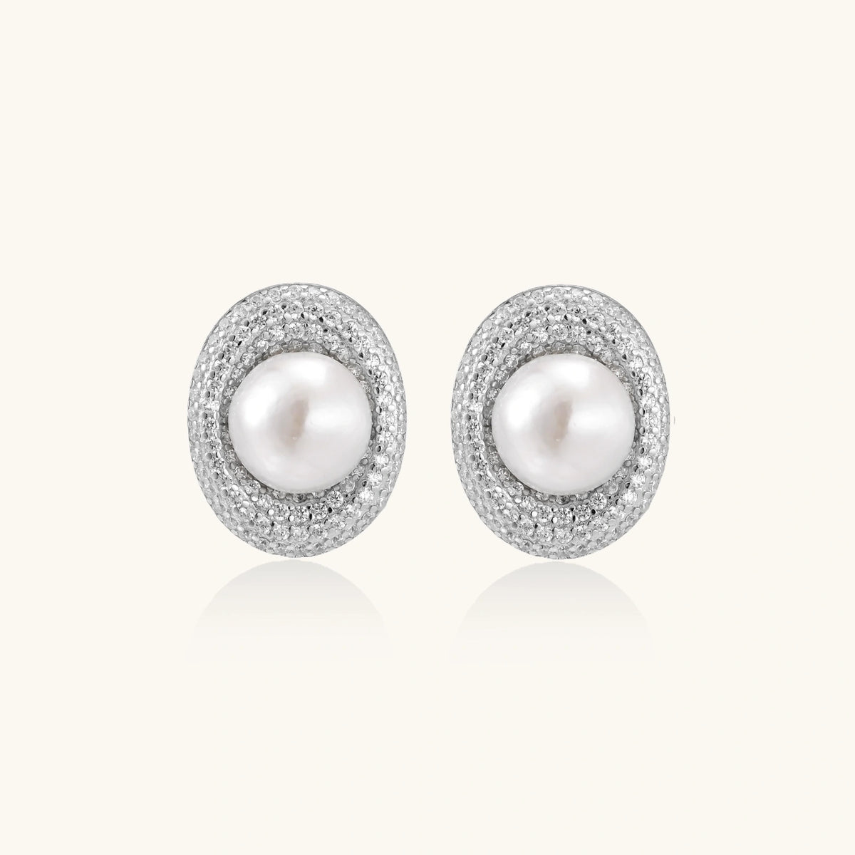 Pearl Halo Stud Earrings