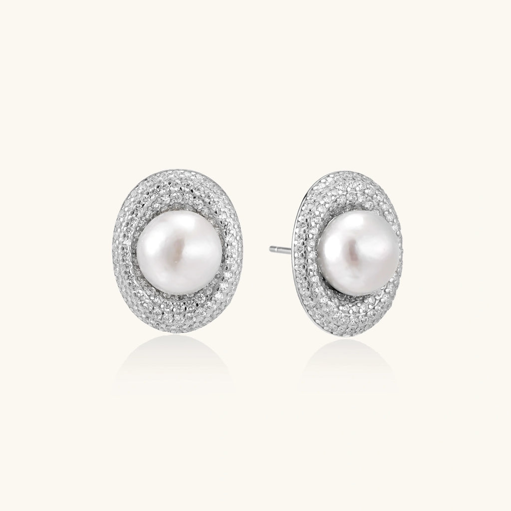 Pearl Halo Stud Earrings