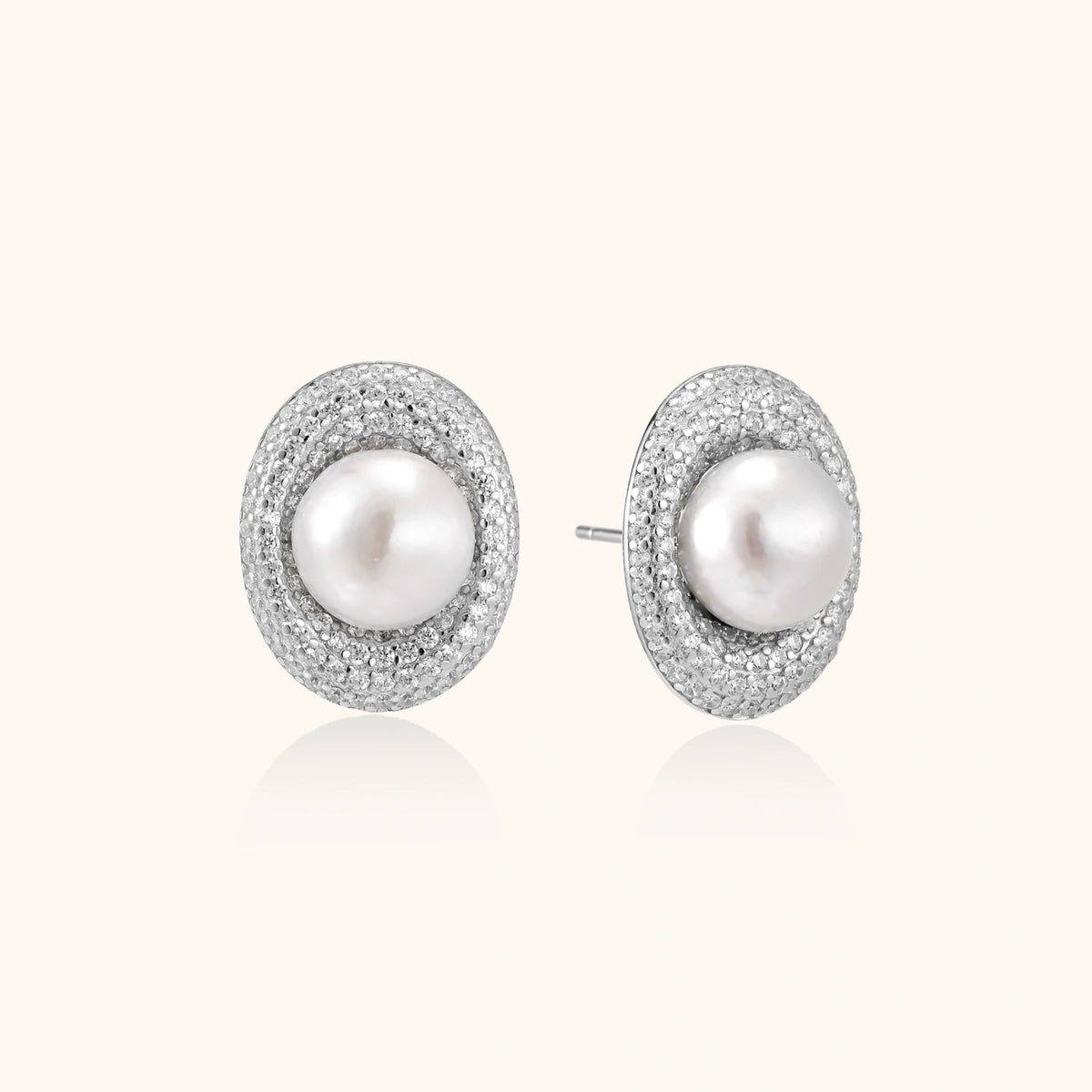 Pearl Halo Stud Earrings