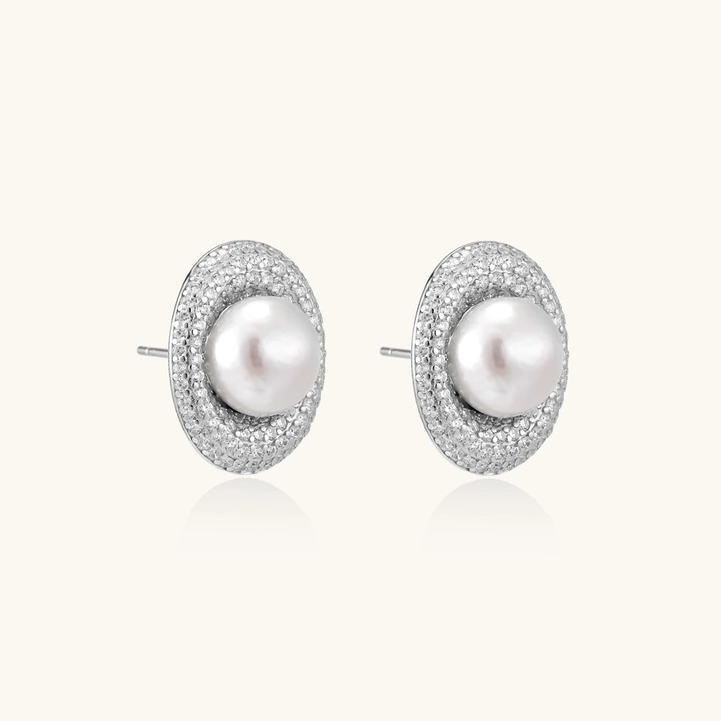 Pearl Halo Stud Earrings