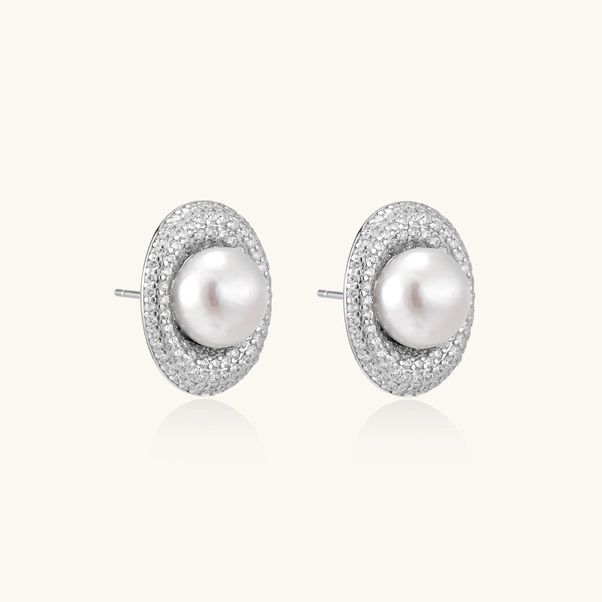 Pearl Halo Stud Earrings