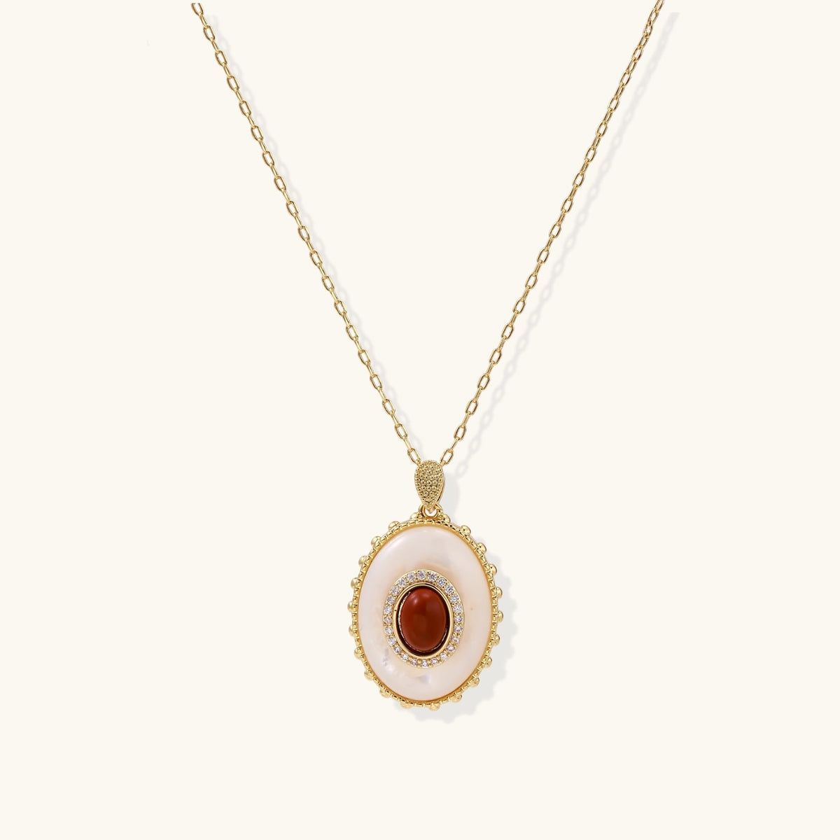 Amber Cameo Pendant Necklace