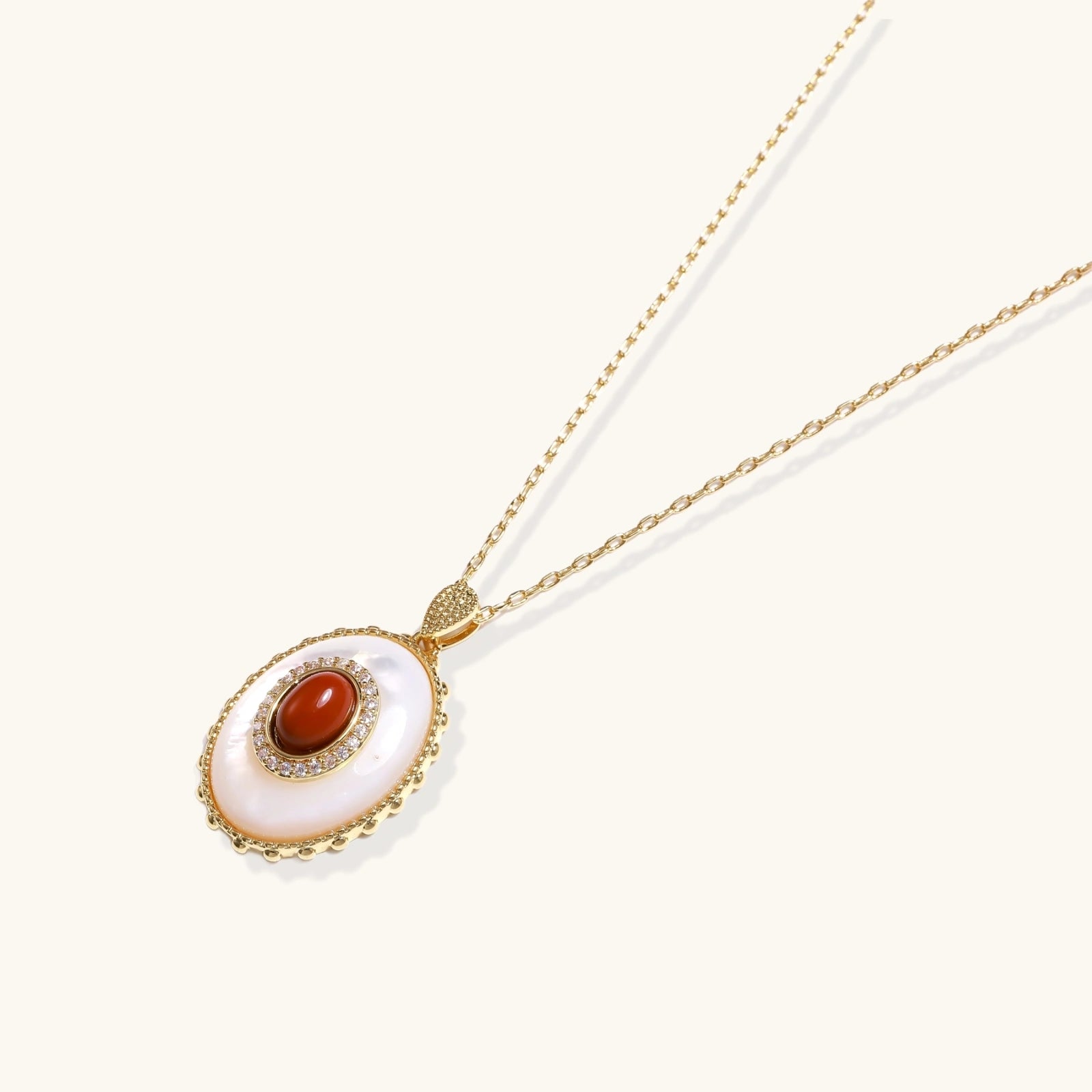 Amber Cameo Pendant Necklace
