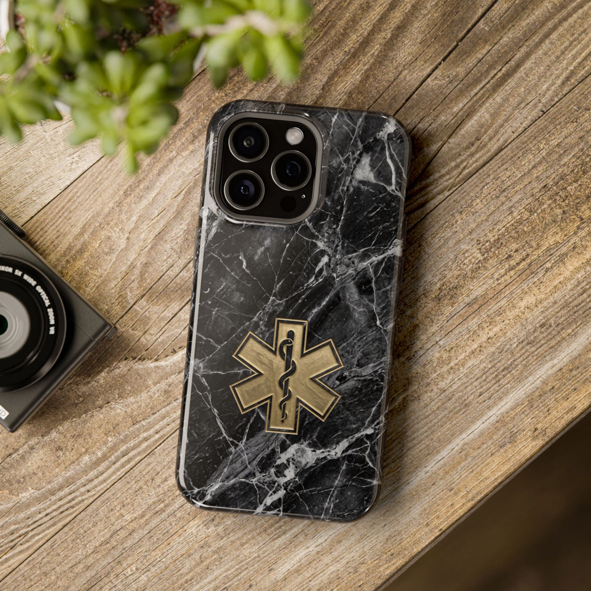 Paramedic/EMT Marble Phone Case — Magnetic Wireless Charging Cover