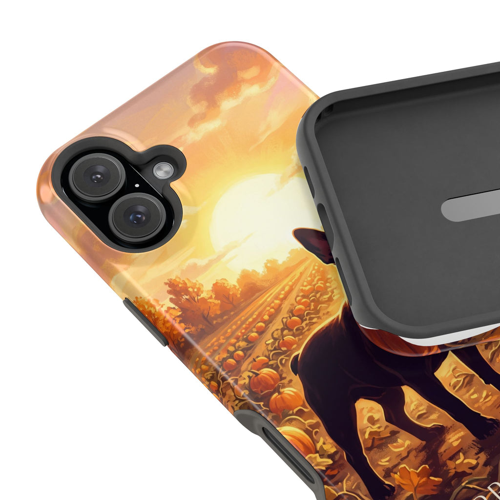 Personalized French Bulldog Pumpkin Patch Phone Case — Wireless Charging Cover