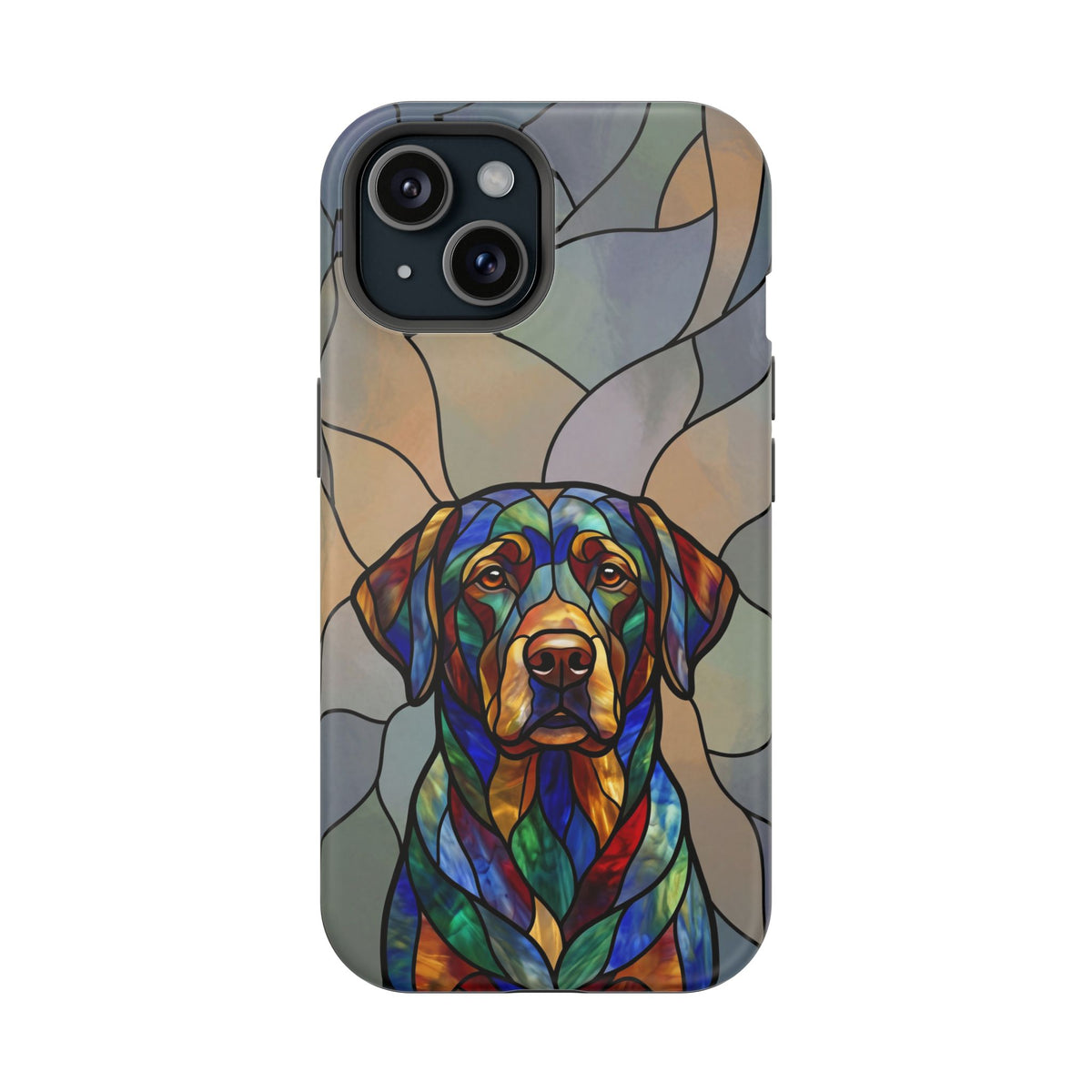 Stained Glass Labrador Phone Case — Tough Magnetic Case with Wireless Charging
