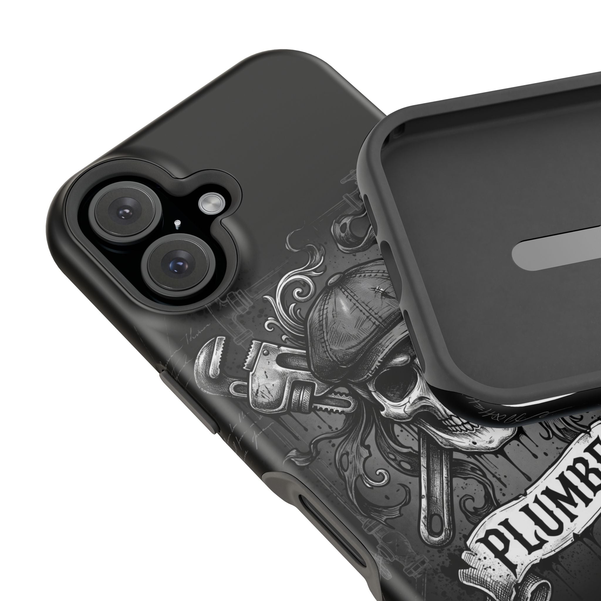 Skull & Wrenches Plumber Phone Case — Wireless Charging Cover