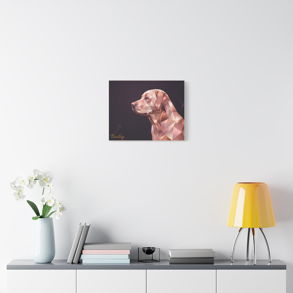 Labrador Personalized Canvas | Rose Gold Geometric Wall Art