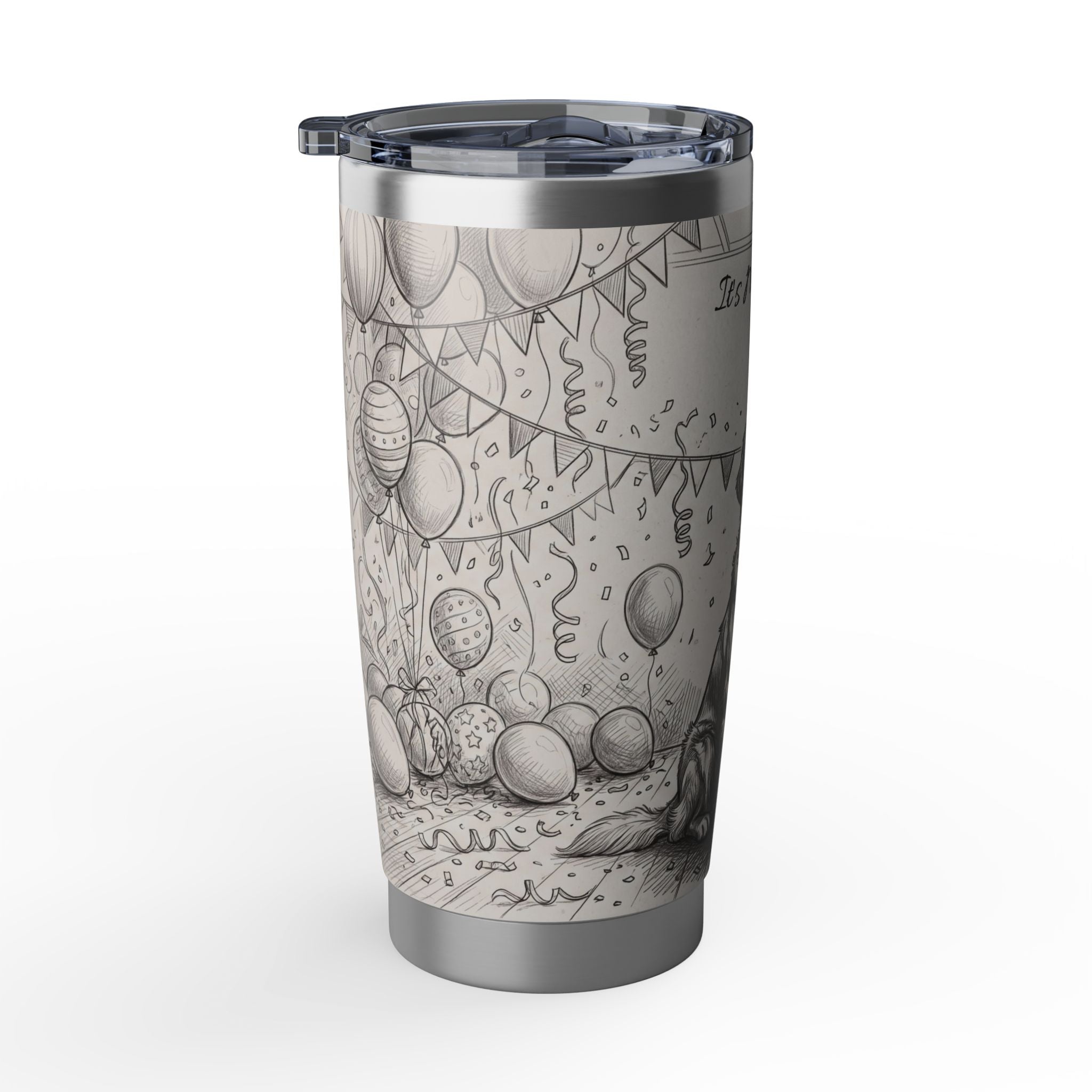 Golden Retriever Tumbler Personalized – 20 oz Stainless Steel Travel Mug with Custom Name, Birthday Celebration Design