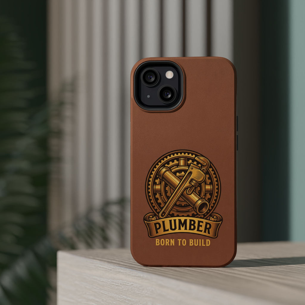 Plumber Born to Build Phone Case — Badge Wireless Charging Cover