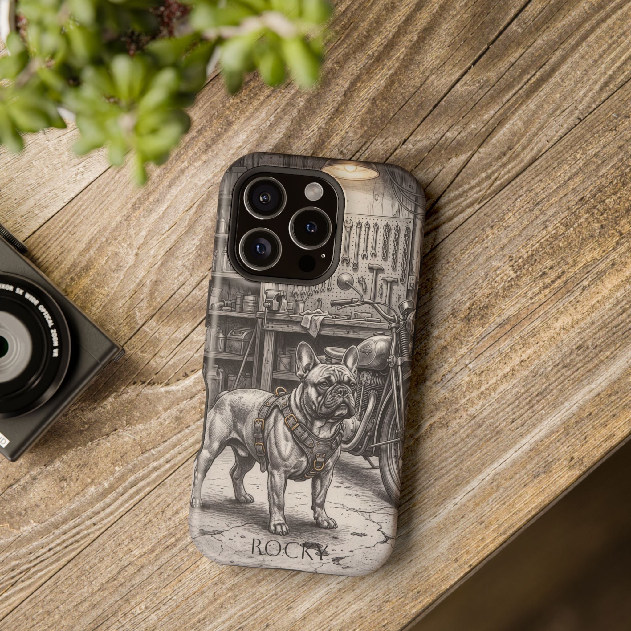 Personalized French Bulldog Vintage Street Phone Case — Wireless Charging Cover